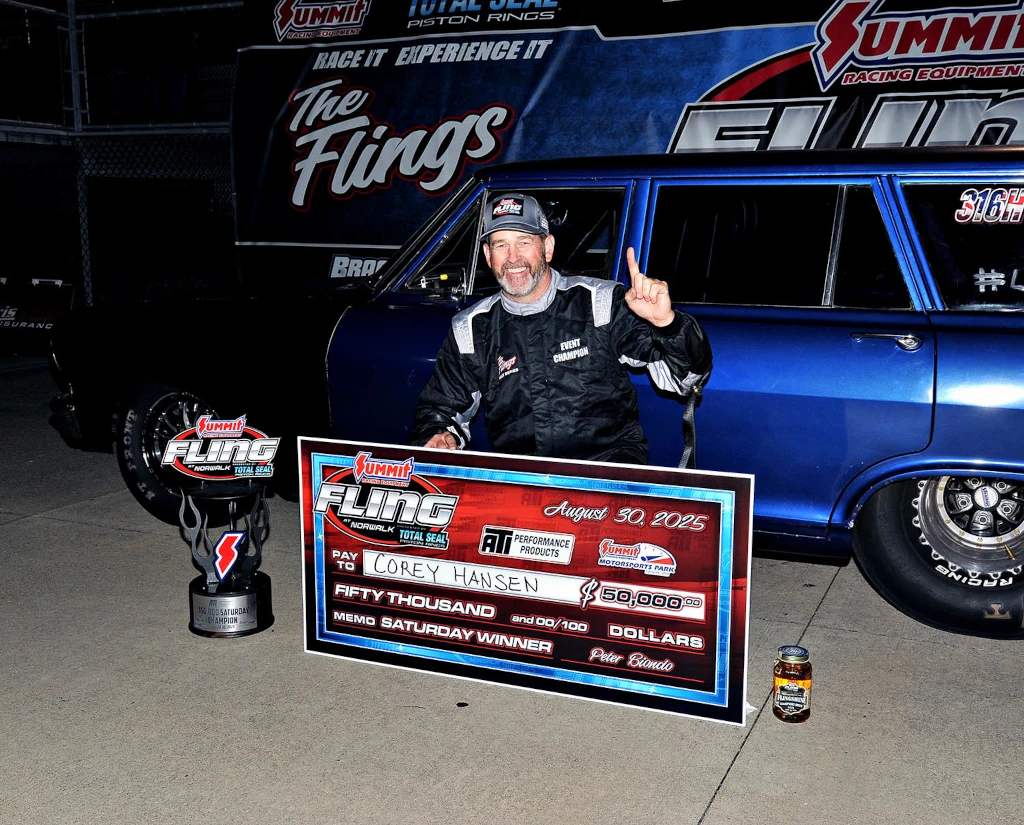 Corey Hansen Collects $50,000 on ATI Saturday at the Summit Racing Fling presented by Total Seal